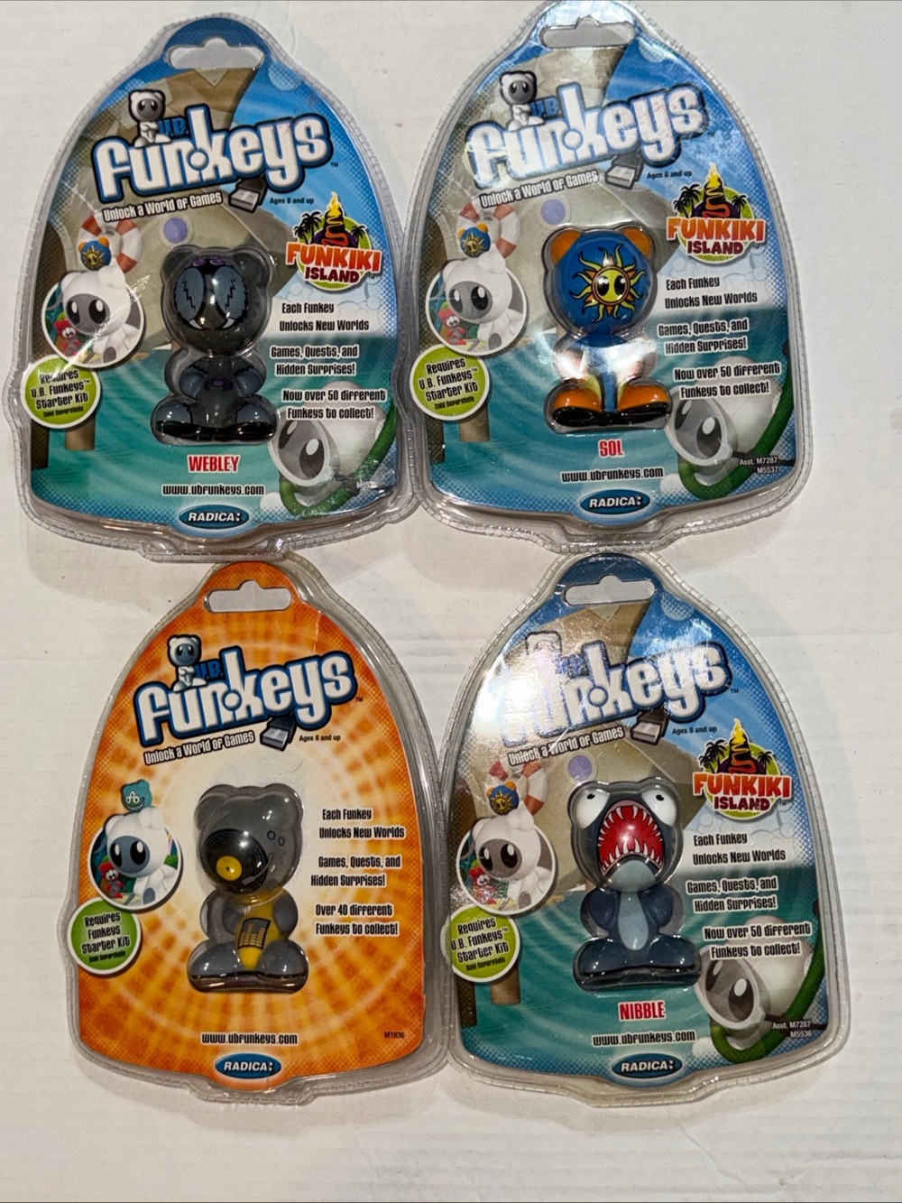 UB Funkeys Series 1 & Funkiki Island 2007 Figure Set of 4 New